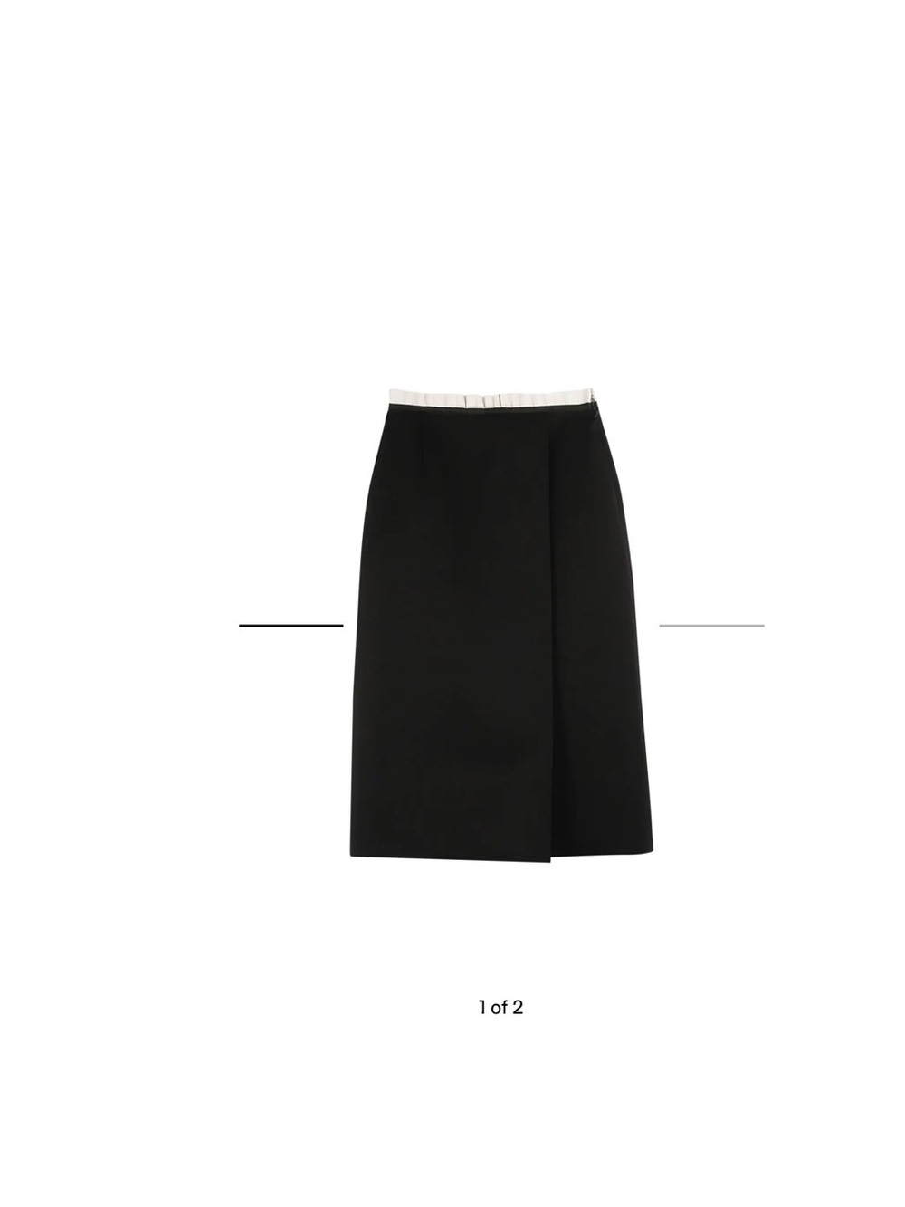 Maison Margiela Black Pencil Skirt with Ecru Waistband Size IT40/US 4